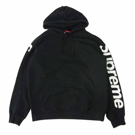 Supreme シュプリーム Sideline Hooded Sweatshirt 袖ロゴ フーデッド パーカー ブラック系 M【中古】