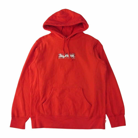 Supreme シュプリーム Bandana Box Logo Hooded Sweatshirt バンダナ ボックスロゴ パーカー レッド系 M【中古】
