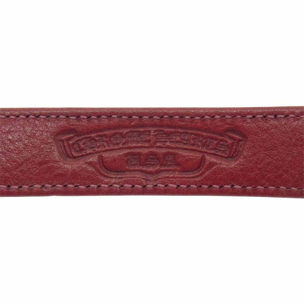 CHROME HEARTS クロムハーツ（原本無） 3BTN 2SNP リップ アンド タン 3ボタン2スナップ レザー ブレスレット レッド系【中古】