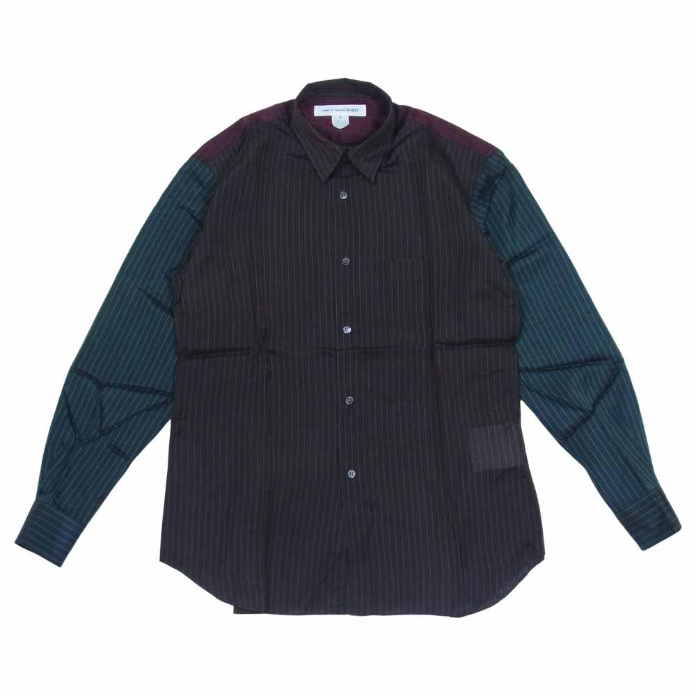 COMME des GARCONS コムデギャルソン S27066 SHIRT ストライプ 切替 長袖 シャツ マルチカラー系 S【中古】