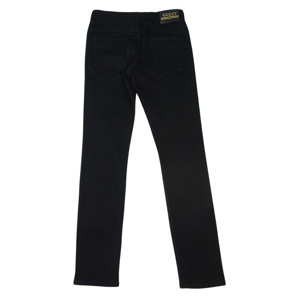 GUCCI グッチ 国内正規品 543712 XDAHN ロゴ パッチ デニム スキニー パンツ ブラック系 32【中古】