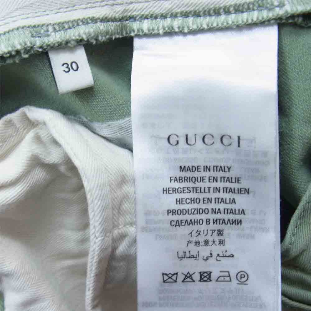 GUCCI グッチ 国内正規品 569770 XDAQF 19AW GUCCI BAND 裾ジップ イージー ジョガー パンツ グリーン系 30【中古】