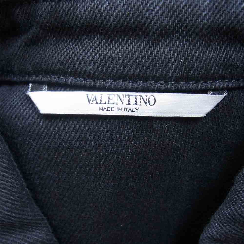 VALENTINO ヴァレンティノ ヴァレンティノジャパンタグ YV3DB00G608 スター ロゴ デニム シャツ ジャケット ブラック系 44【中古】