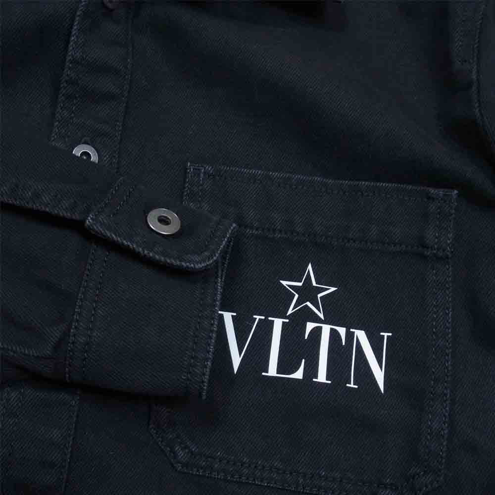 VALENTINO ヴァレンティノ ヴァレンティノジャパンタグ YV3DB00G608 スター ロゴ デニム シャツ ジャケット ブラック系 44【中古】