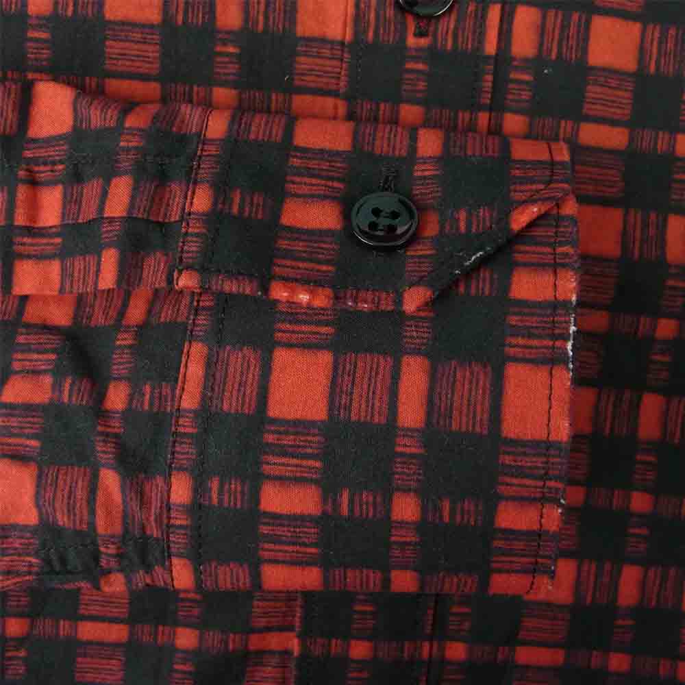 SAINT LAURENT サンローラン 17SS 469667 Y349Q チェック ポケット 長袖 シャツ ブラック系 レッド系 38/15【中古】