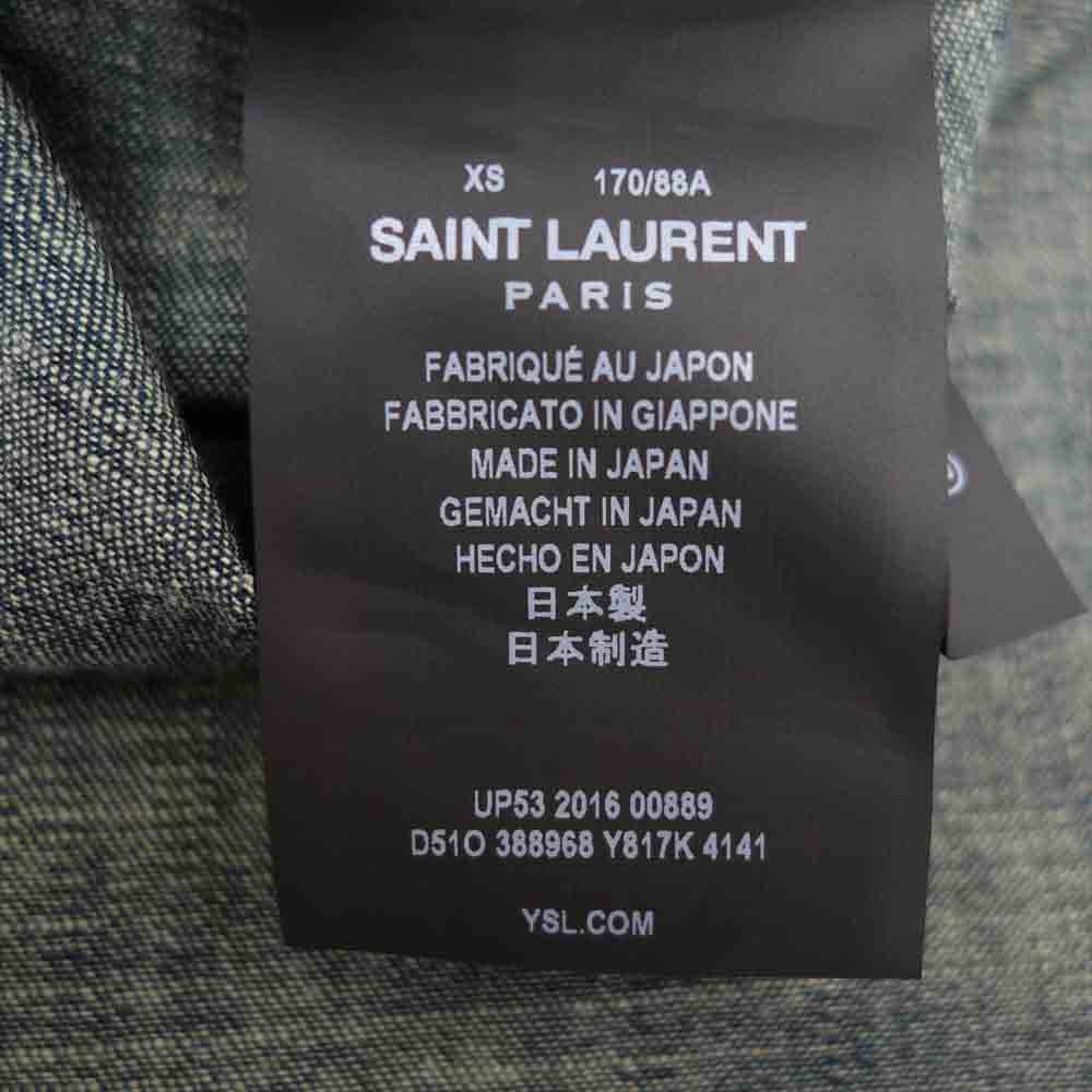 SAINT LAURENT サンローラン 388968 ウエスタン 長袖シャツ インディゴブルー系 XS【中古】