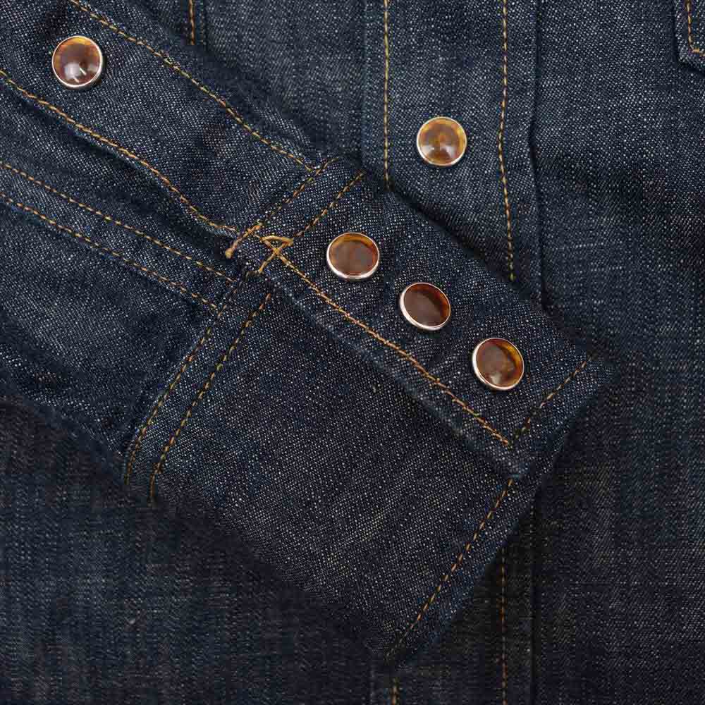 SAINT LAURENT サンローラン 388968 ウエスタン 長袖シャツ インディゴブルー系 XS【中古】