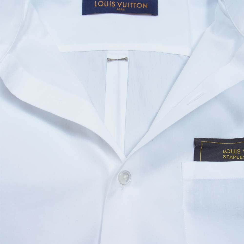 LOUIS VUITTON ルイ・ヴィトン 国内正規品 オクスフォード DNAシャツシガレットポケット 長袖 シャツ ホワイト系 XS【美品】【中古】