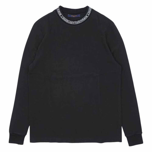 LOUIS VUITTON ルイ・ヴィトン 19SS 国内正規品 ネックロゴ L/S 長袖 トレーナー スウェット ブラック系 S【中古】