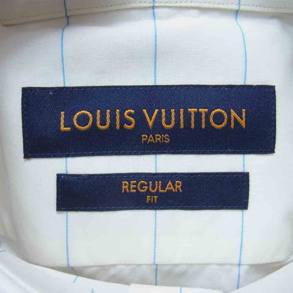 LOUIS VUITTON ルイ・ヴィトン 1A5VRX 国内正規品 20SS モノグラム スプレー パターン ストライプ DNA シャツ ホワイト系 XS【中古】