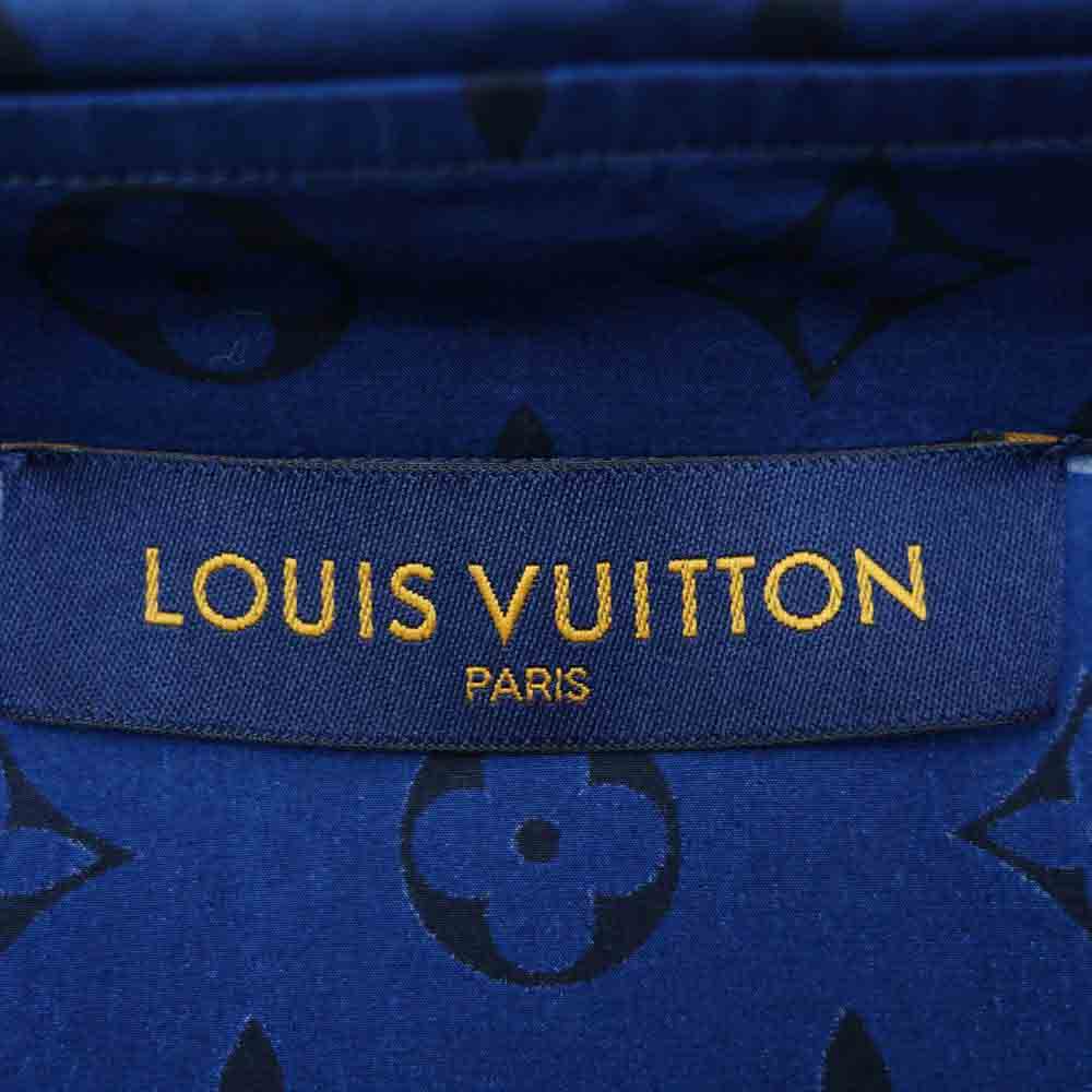 LOUIS VUITTON ルイ・ヴィトン 国内正規品 20SS カモ DNA 長袖 シャツ ネイビー系 XS【中古】