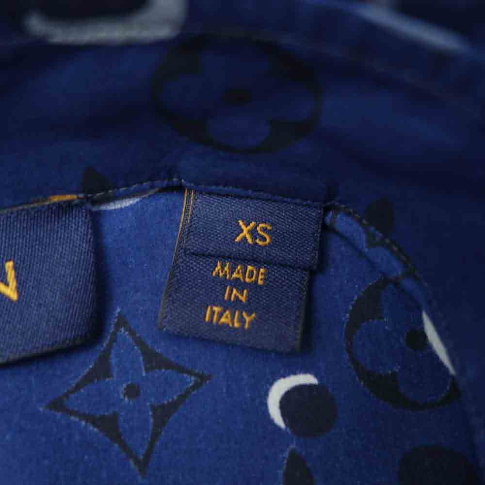 LOUIS VUITTON ルイ・ヴィトン 国内正規品 20SS カモ DNA 長袖 シャツ ネイビー系 XS【中古】