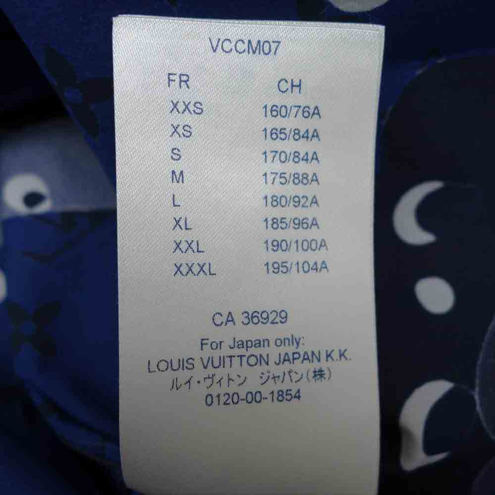 LOUIS VUITTON ルイ・ヴィトン 国内正規品 20SS カモ DNA 長袖 シャツ ネイビー系 XS【中古】