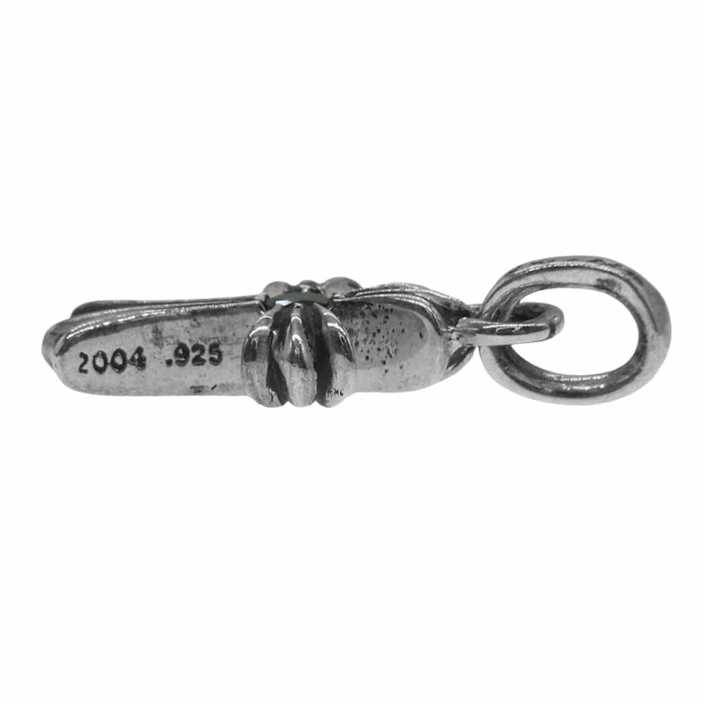 CHROME HEARTS クロムハーツ（原本有） ベイビーファット クロス 両面サファイア チャーム シルバー系【中古】