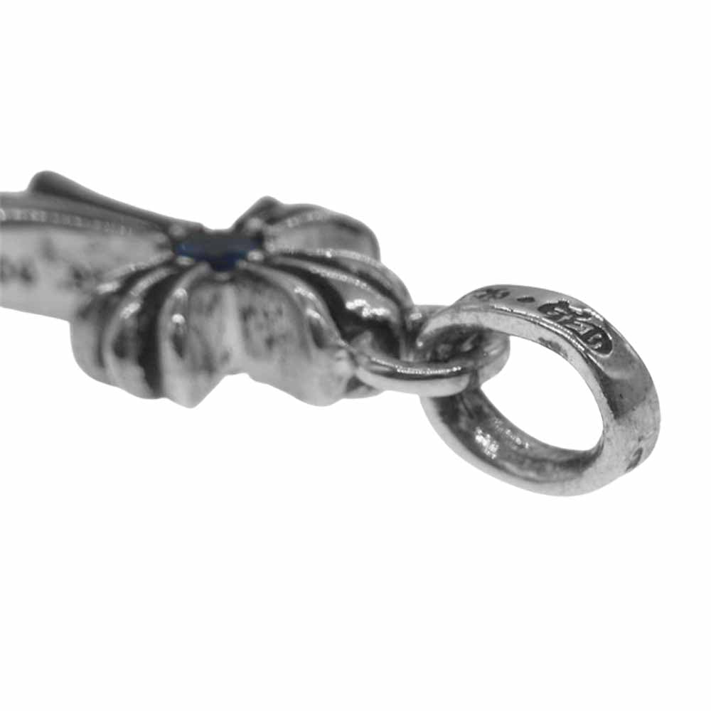 CHROME HEARTS クロムハーツ（原本有） ベイビーファット クロス 両面サファイア チャーム シルバー系【中古】