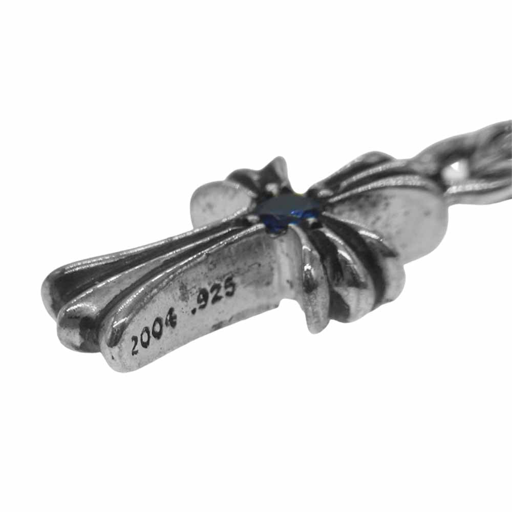 CHROME HEARTS クロムハーツ（原本有） ベイビーファット クロス 両面サファイア チャーム シルバー系【中古】