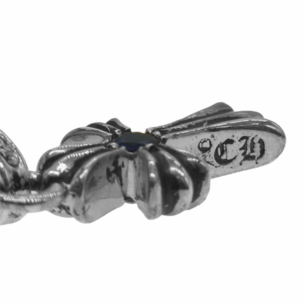 CHROME HEARTS クロムハーツ（原本有） ベイビーファット クロス 両面サファイア チャーム シルバー系【中古】