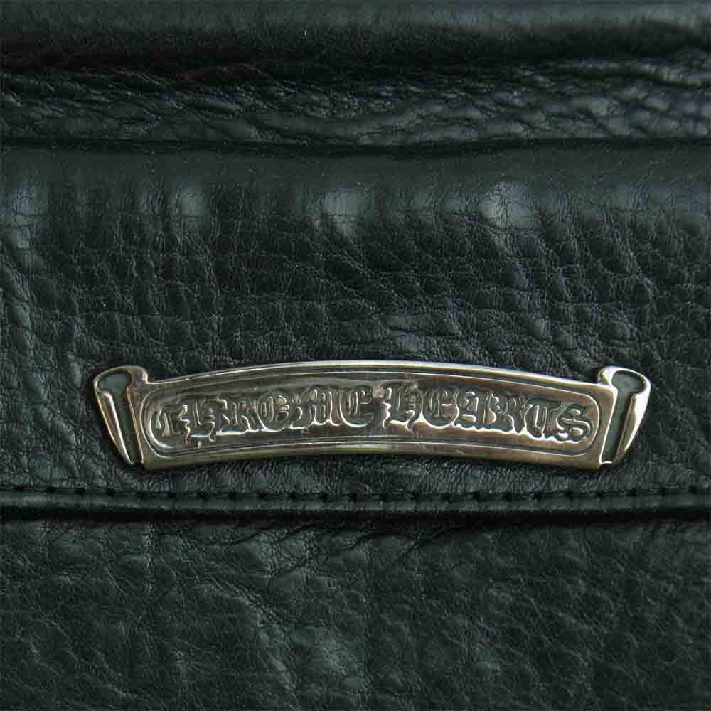 CHROME HEARTS クロムハーツ（原本有） LONG CROSS グリーシー クロスボタン レザー ウォレット ブラック系【中古】