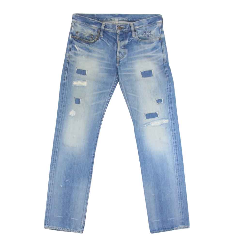 HYSTERIC GLAMOUR ヒステリックグラマー 4AP-2102 小窓 リメイク セルビッチ スタッズ デニム インディゴブルー系 30【中古】