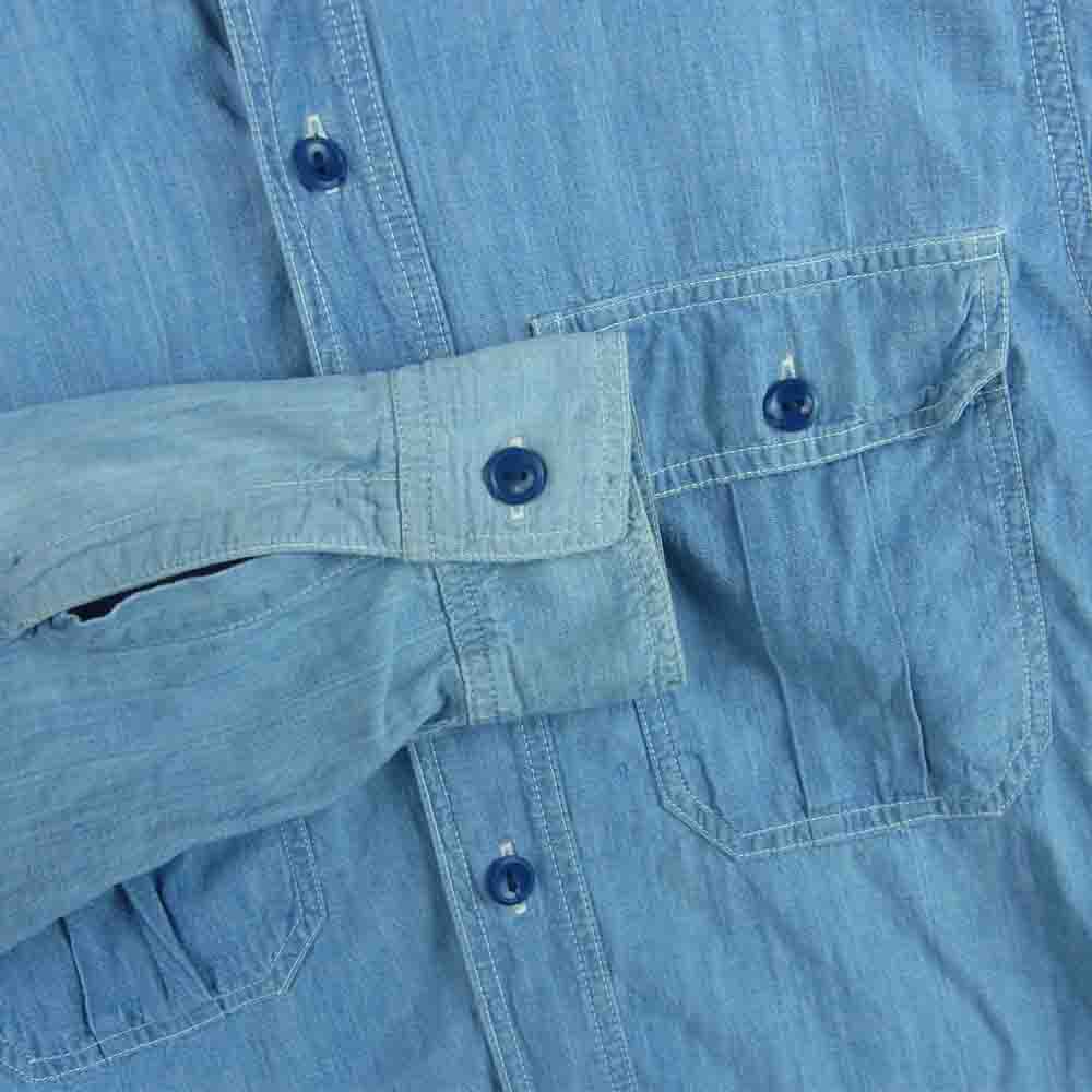 テスト シャンブレー 長袖 シャツ インディゴブルー系 15.5【中古】