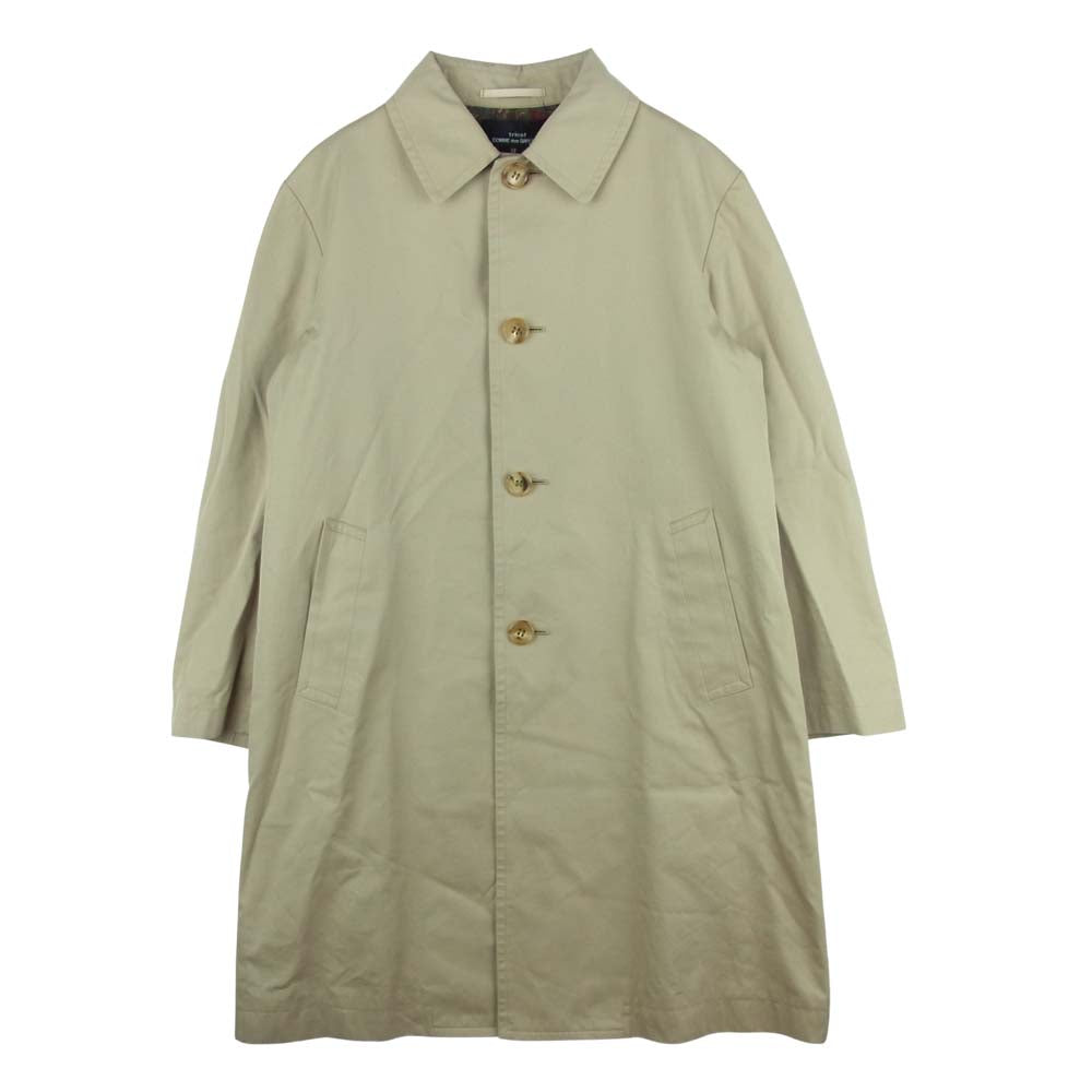 tricot COMME des GARCONS トリココムデギャルソン AD2000 TC-04004M ステンカラー コート コットン ウール 日本製 ベージュ系 M【中古】