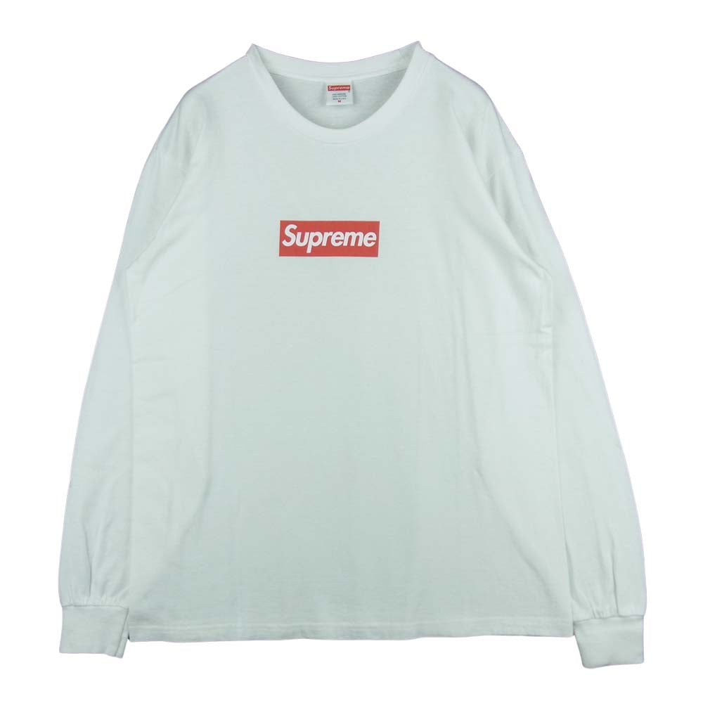 Supreme シュプリーム 20AW box logo l/s tee ボックスロゴ 長袖 Tシャツ コットン アメリカ製 ホワイト系 M【中古】