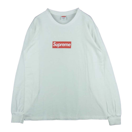 Supreme シュプリーム 20AW box logo l/s tee ボックスロゴ 長袖 Tシャツ コットン アメリカ製 ホワイト系 M【中古】