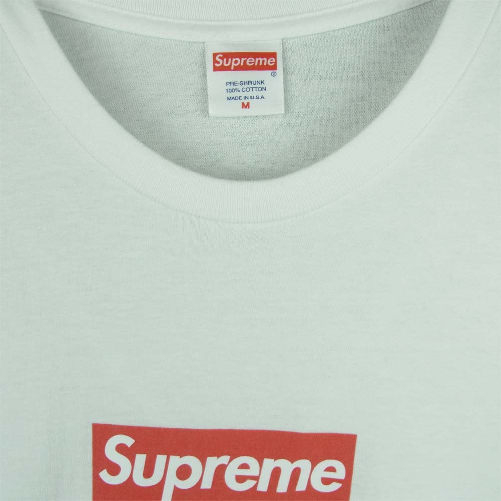 Supreme シュプリーム 20AW box logo l/s tee ボックスロゴ 長袖 Tシャツ コットン アメリカ製 ホワイト系 M【中古】