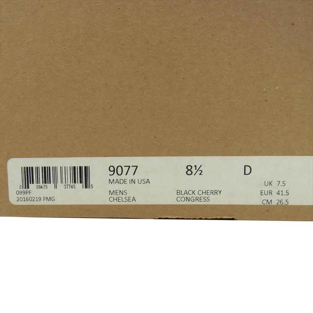 RED WING レッドウィング 9077 Mil-1 Congress Boots ミルワンコングレス ブーツ サイドゴア チェルシー ブーツ ワインレッド系 8.5【中古】