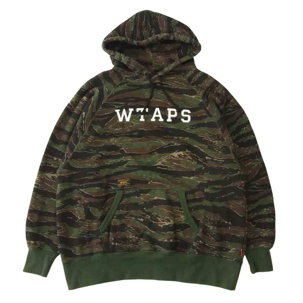 WTAPS ダブルタップス 16AW 162ATDT-CSM11S SWAT SHIRT TIGER STRIPE タイガーカモ パーカー カーキ系 XL【中古】