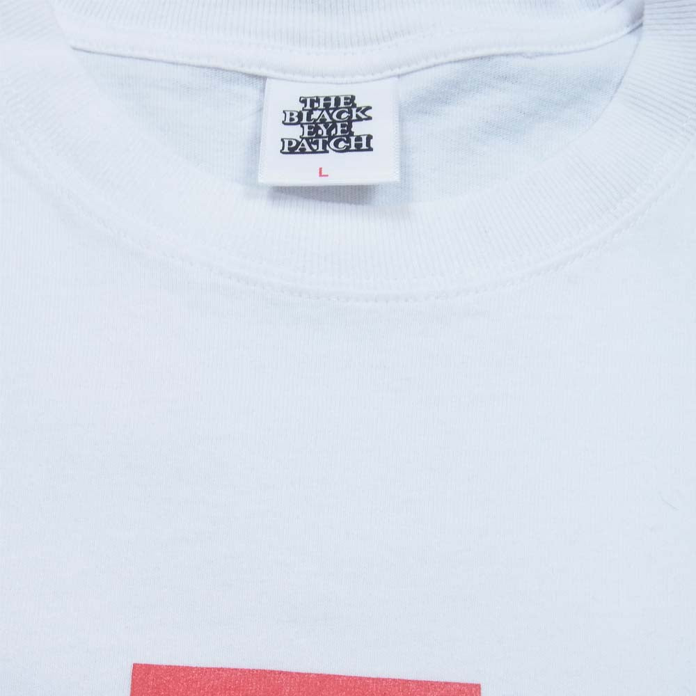 【オーバーサイズ】シムス × ブラックアイパッチ 両面ロゴプリント 白 Tシャツ