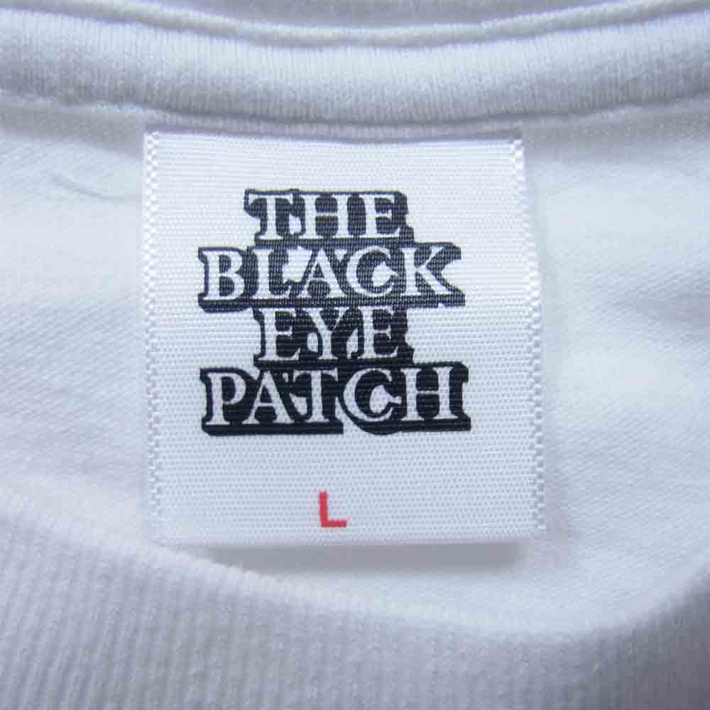 ブラックアイパッチ 取扱注意 ロゴ プリント 半袖 Tシャツ ホワイト系