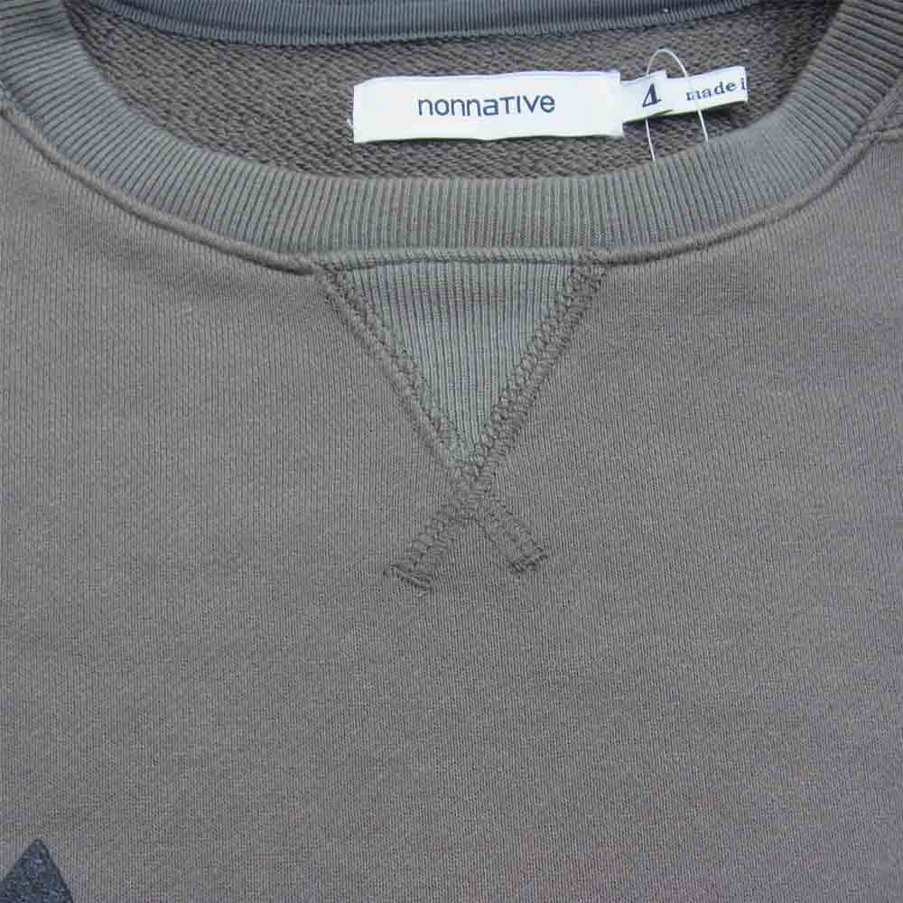 nonnative ノンネイティブ NN-T4001 DWELLER CREW PULLOVER COTTON SWEAT "TNP" ロゴ プリント スウェット グレー系 4【新古品】【未使用】【中古】