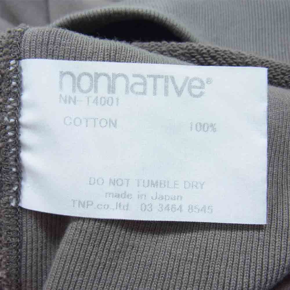 nonnative ノンネイティブ NN-T4001 DWELLER CREW PULLOVER COTTON SWEAT "TNP" ロゴ プリント スウェット グレー系 4【新古品】【未使用】【中古】