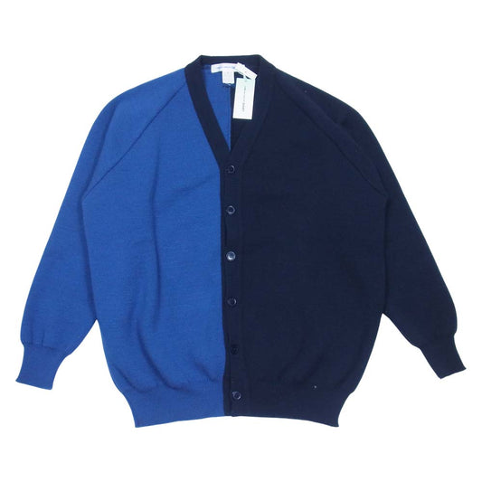 COMME des GARCONS コムデギャルソン SHIRT FH-N501-W21-1 21AW バイカラー カーディガン 藍青系 XL【新古品】【未使用】【中古】