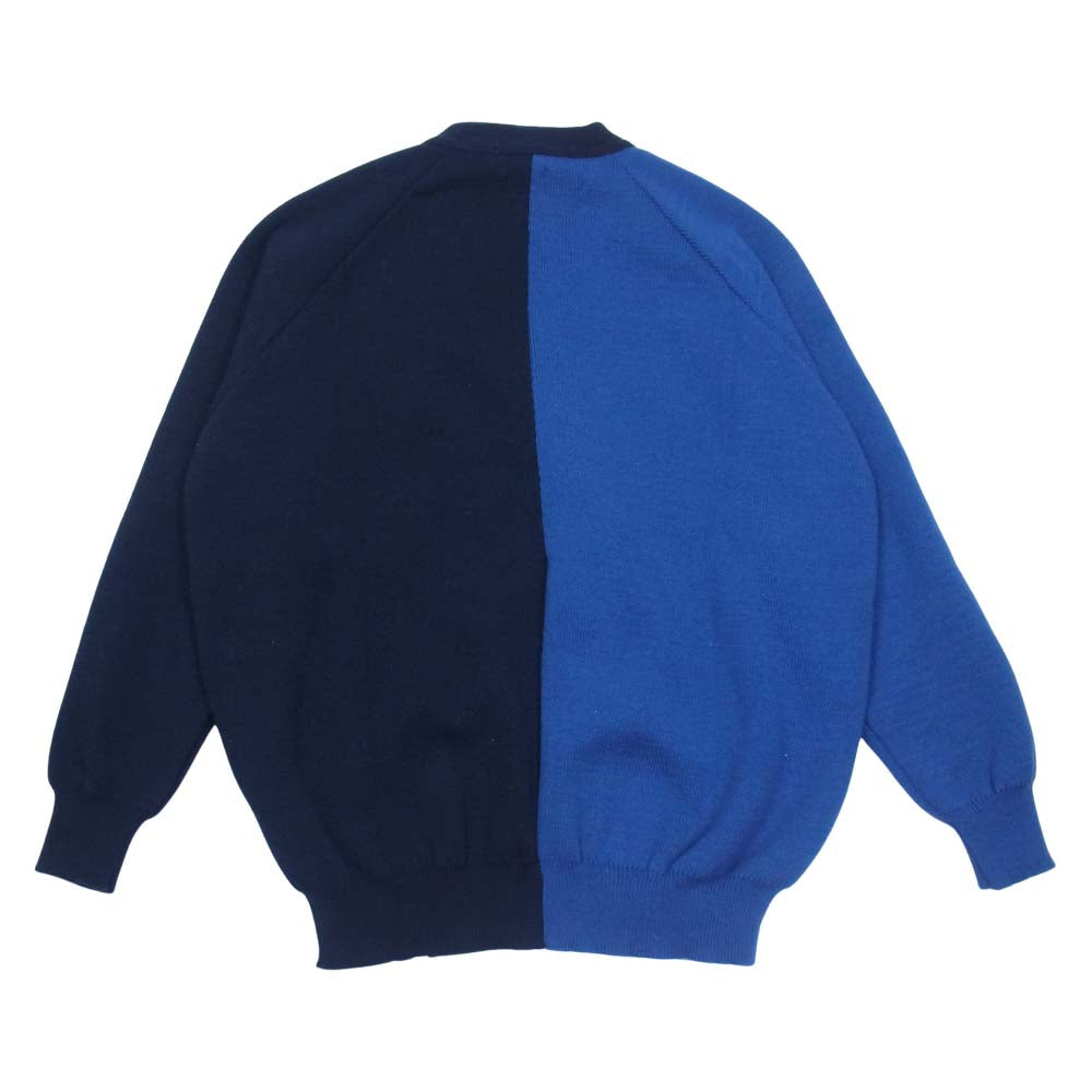 COMME des GARCONS コムデギャルソン SHIRT FH-N501-W21-1 21AW バイカラー カーディガン 藍青系 XL【新古品】【未使用】【中古】
