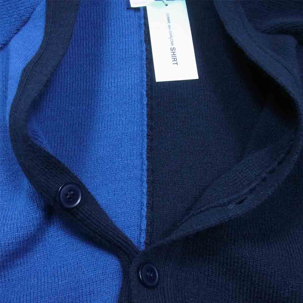 COMME des GARCONS コムデギャルソン SHIRT FH-N501-W21-1 21AW バイカラー カーディガン 藍青系 XL【新古品】【未使用】【中古】