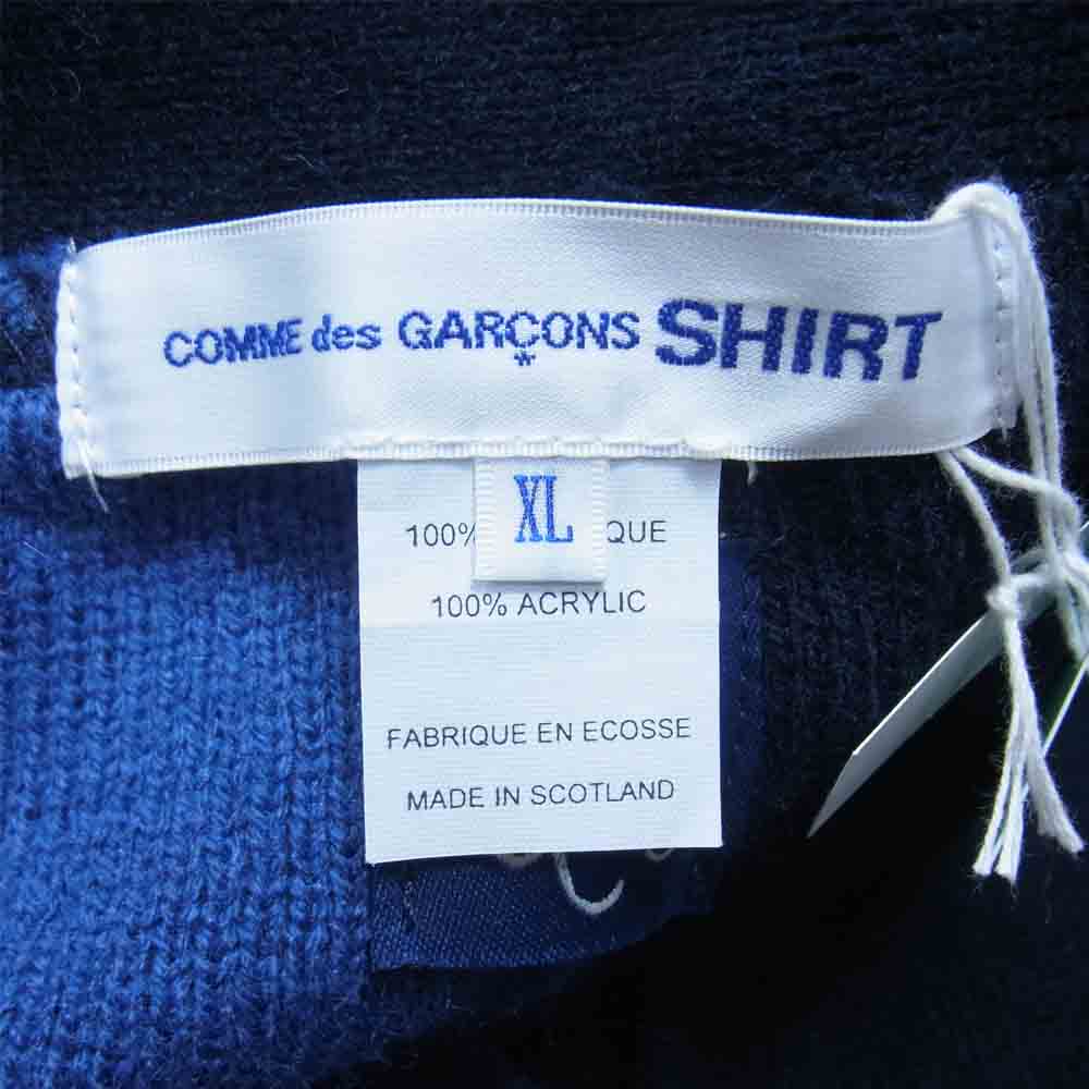 COMME des GARCONS コムデギャルソン SHIRT FH-N501-W21-1 21AW バイカラー カーディガン 藍青系  XL【新古品】【未使用】【中古】
