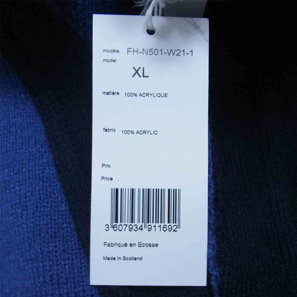 COMME des GARCONS コムデギャルソン SHIRT FH-N501-W21-1 21AW バイカラー カーディガン 藍青系 XL【新古品】【未使用】【中古】