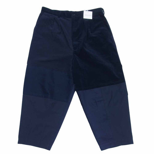 COMME des GARCONS HOMME コムデギャルソンオム HH-P031-051-1-4 ウールギャバ タック テーパード パンツ ダークネイビー系 L【新古品】【未使用】【中古】