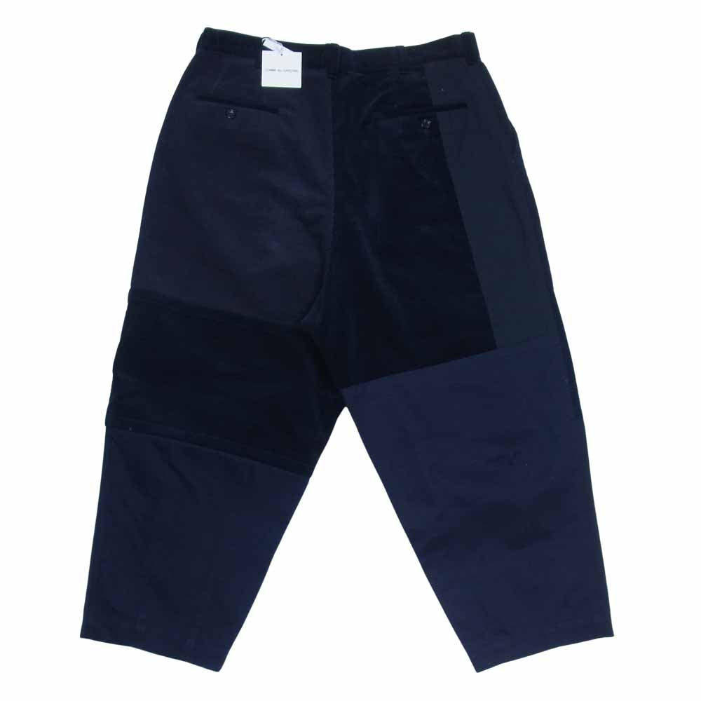 COMME des GARCONS HOMME コムデギャルソンオム HH-P031-051-1-4 ウールギャバ タック テーパード パンツ ダークネイビー系 L【新古品】【未使用】【中古】