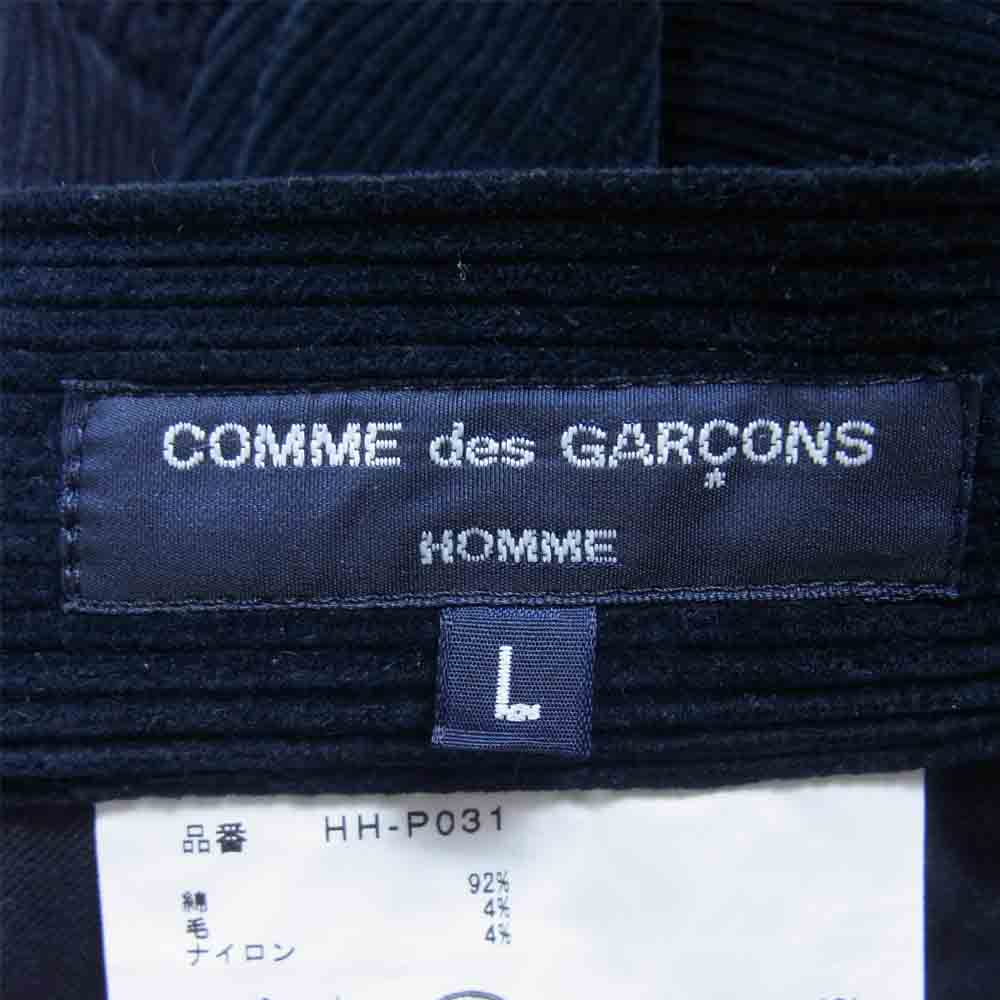 COMME des GARCONS HOMME コムデギャルソンオム HH-P031-051-1-4 ウールギャバ タック テーパード パンツ ダークネイビー系 L【新古品】【未使用】【中古】