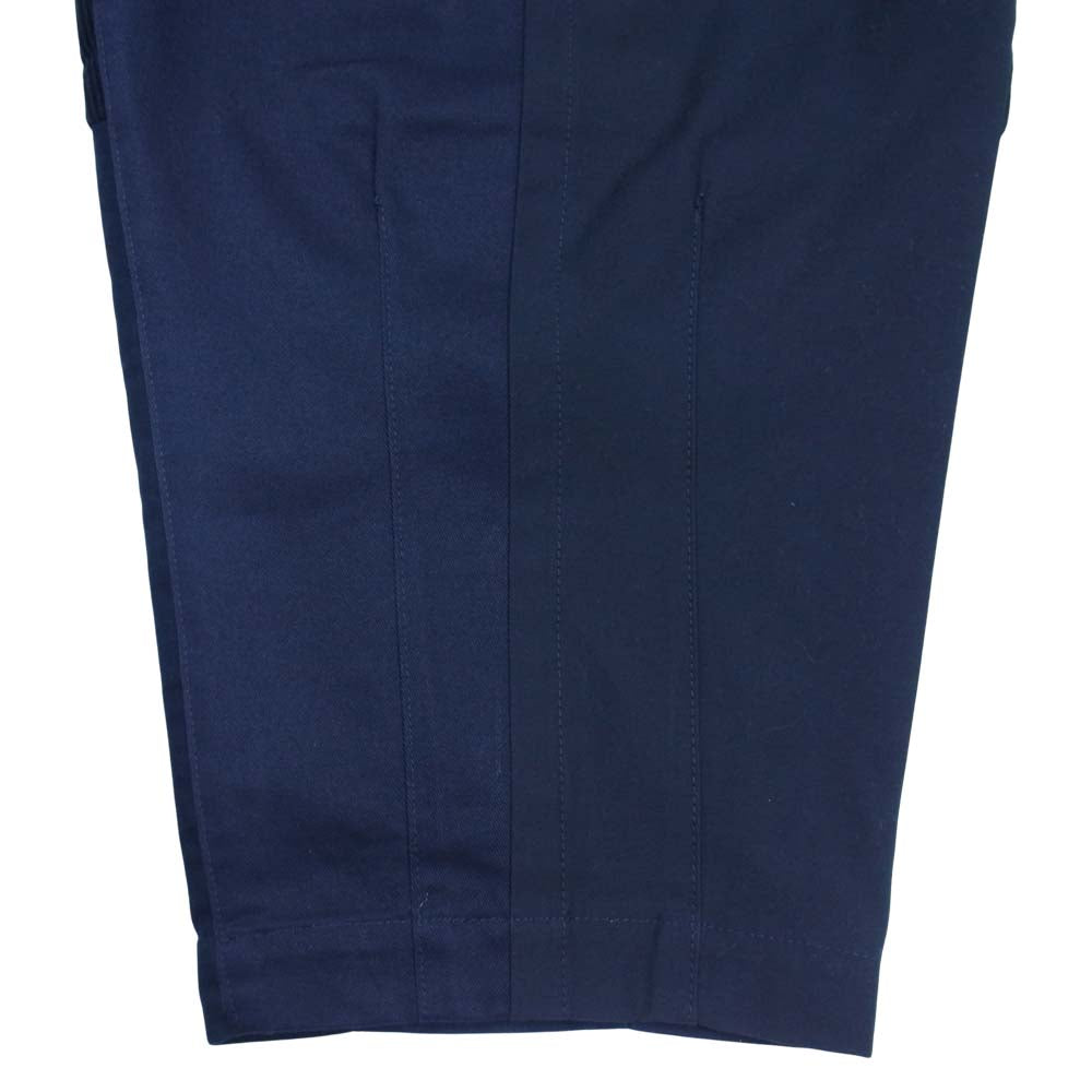 COMME des GARCONS HOMME コムデギャルソンオム HH-P031-051-1-4 ウールギャバ タック テーパード パンツ ダークネイビー系 L【新古品】【未使用】【中古】