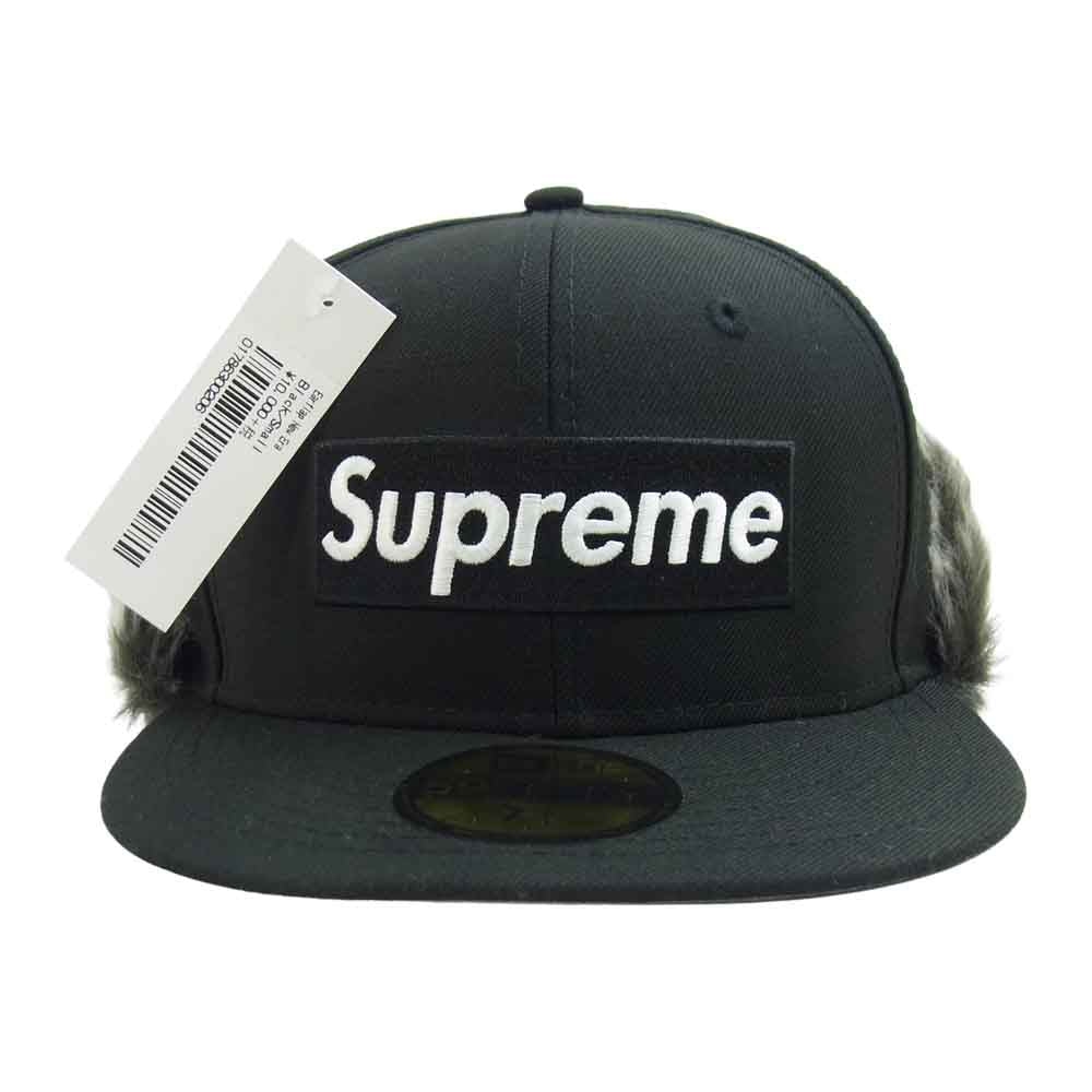 Supreme シュプリーム 19AW Earflap New Era ニューエラ イヤーフラップ ボックスロゴ キャップ ブラック系 57.7cm【新古品】【未使用】【中古】