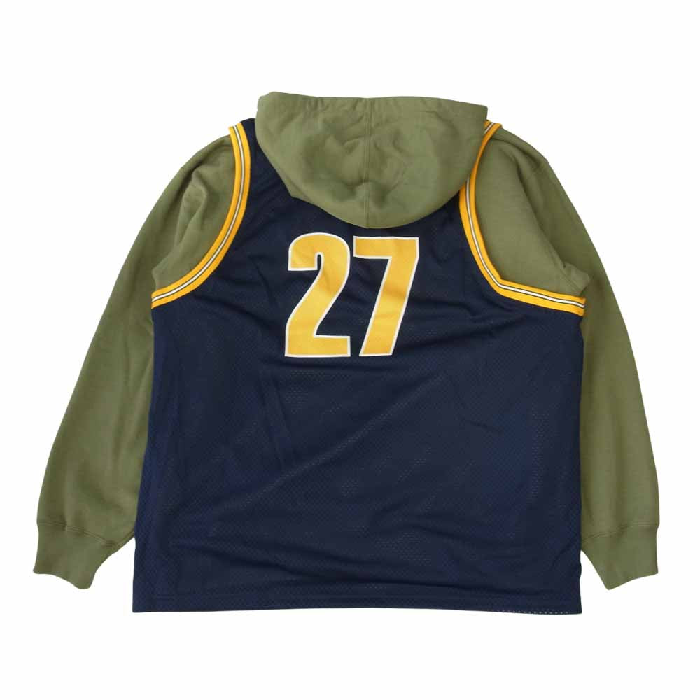 Supreme シュプリーム 21SS Basketball Jersey Hooded Sweatshirt バスケットボール ジャージ フーデッド スウェットシャツ プルオーバー パーカー カーキ系 L【新古品】【未使用】【中古】