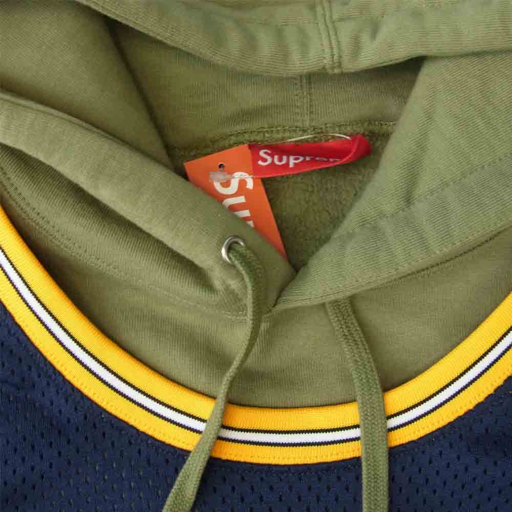 Supreme シュプリーム 21SS Basketball Jersey Hooded Sweatshirt バスケットボール ジャージ フーデッド スウェットシャツ プルオーバー パーカー カーキ系 L【新古品】【未使用】【中古】