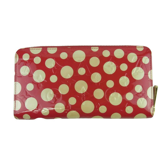 LOUIS VUITTON ルイ・ヴィトン M91572 草間彌生 モノグラムヴェルニ ドットインフィニティ ジッピーウォレット ラウンドファスナー レッド系【中古】