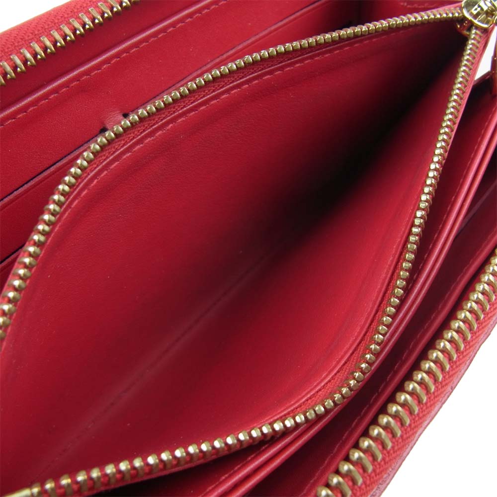 LOUIS VUITTON ルイ・ヴィトン M91572 草間彌生 モノグラムヴェルニ ドットインフィニティ ジッピーウォレット ラウンドファスナー レッド系【中古】