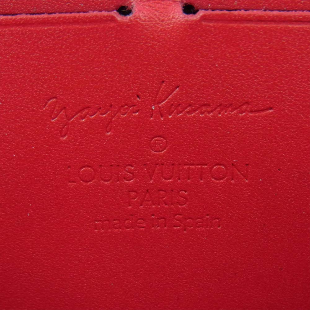 LOUIS VUITTON ルイ・ヴィトン M91572 草間彌生 モノグラムヴェルニ ドットインフィニティ ジッピーウォレット ラウンドファスナー レッド系【中古】