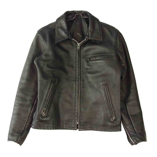 schott ショット 642 レザー シングル ライダース ジャケット ブラック系 38【中古】